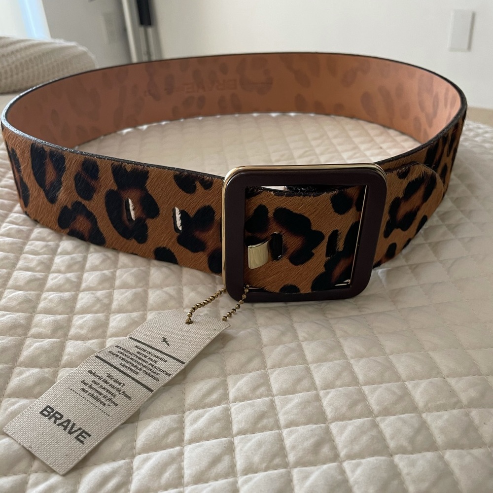 BRAVE Leather leopard belt available in 3 sizes